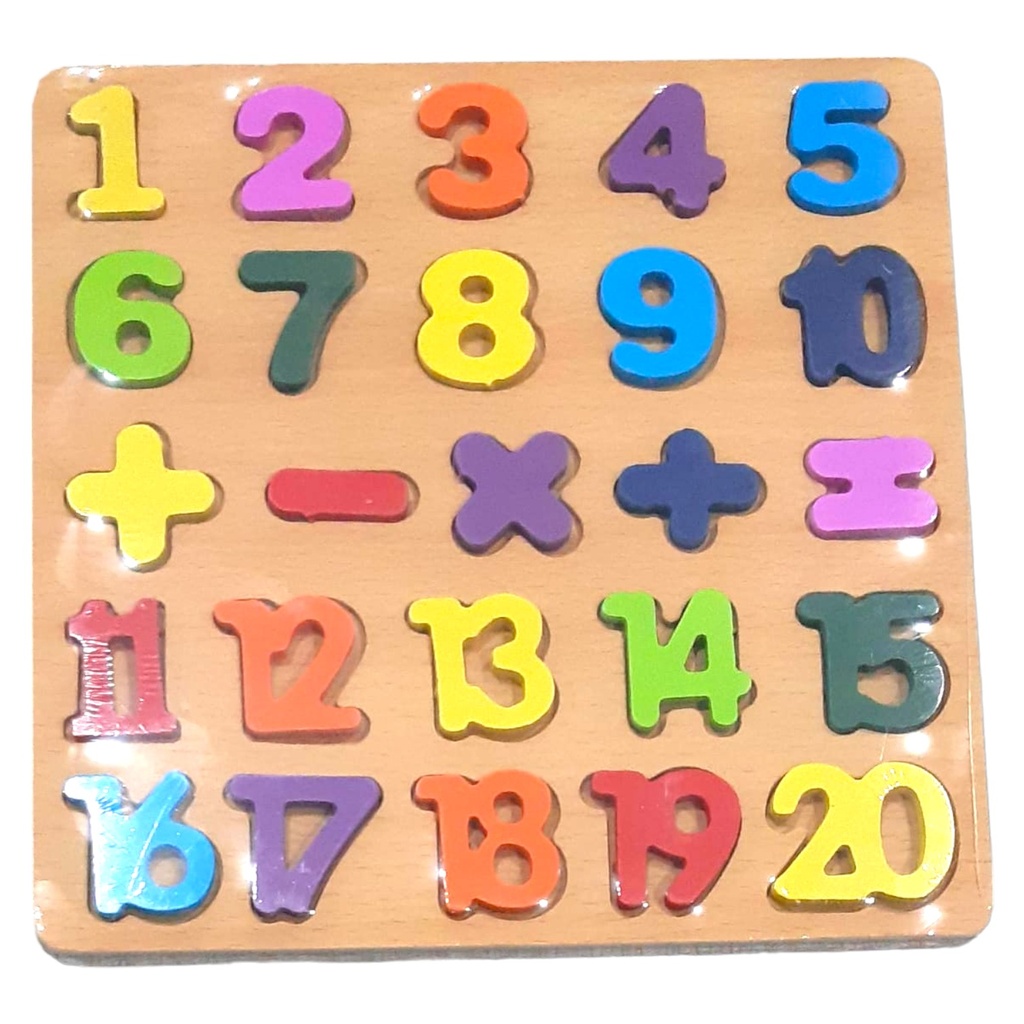 Wooden Number Block Puzzle Plate Toy