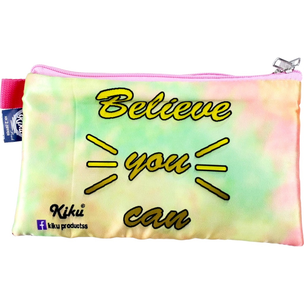 Believe You Can Double Zipper Pencil Pouch