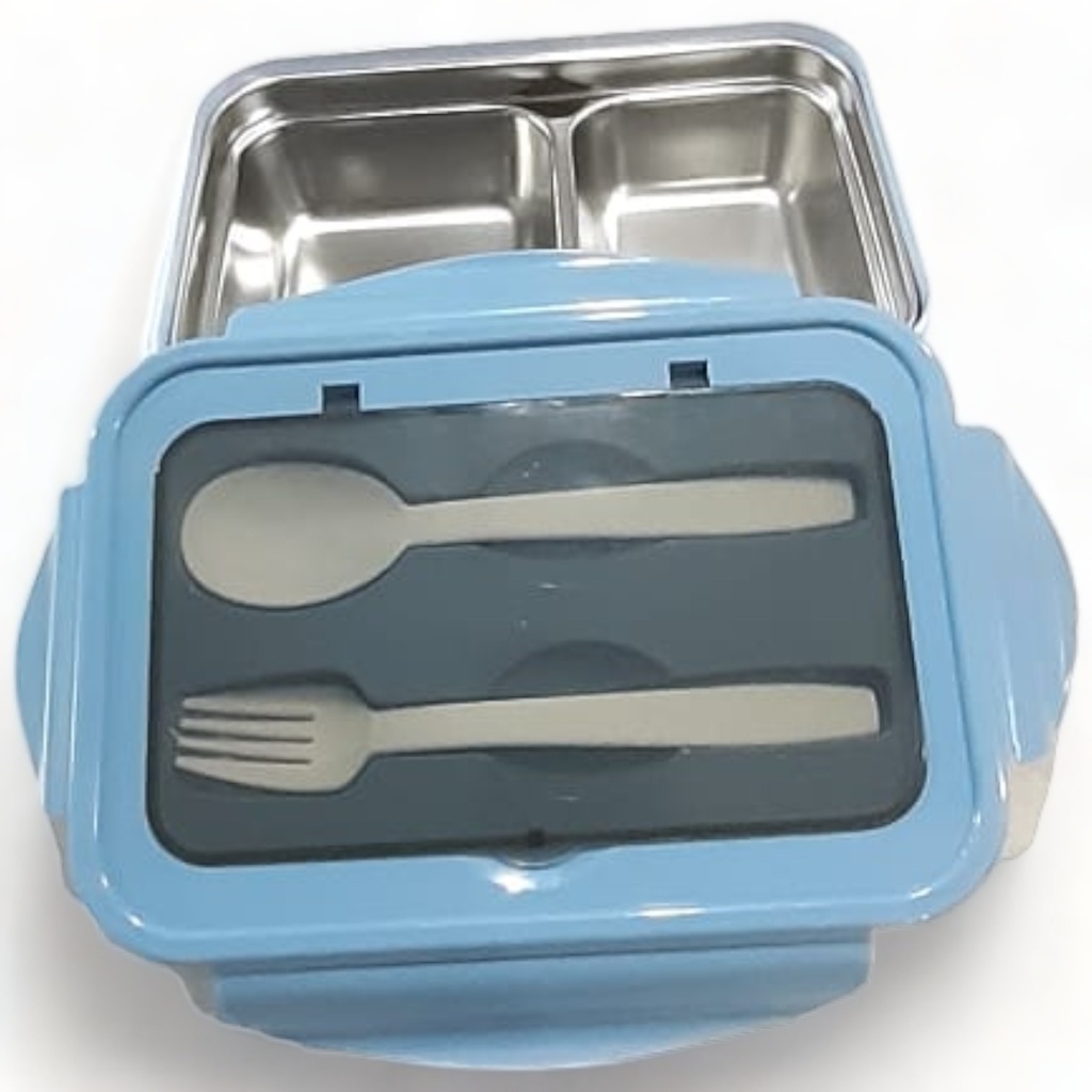 Lunch Box With Spoon & Fog - Blue