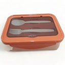 Lunch Box with Spoon & Fog - Orange