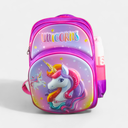Unicorn School Bag - Purple - Class - 1 - 2 ( IMPORTED )