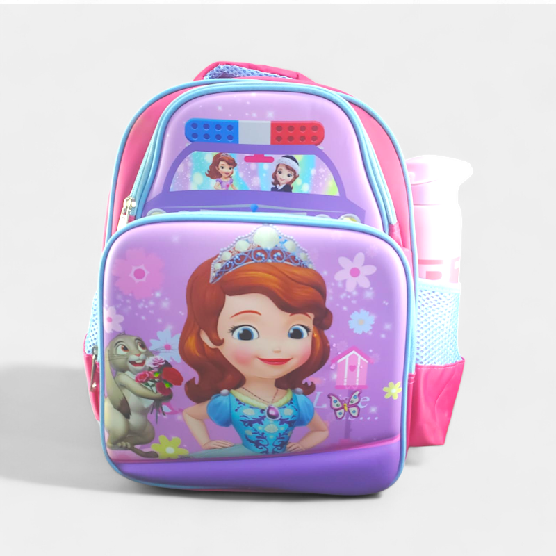Sofia School Bag - Blue/Pink - Class - 1 - 2 ( IMPORTED )