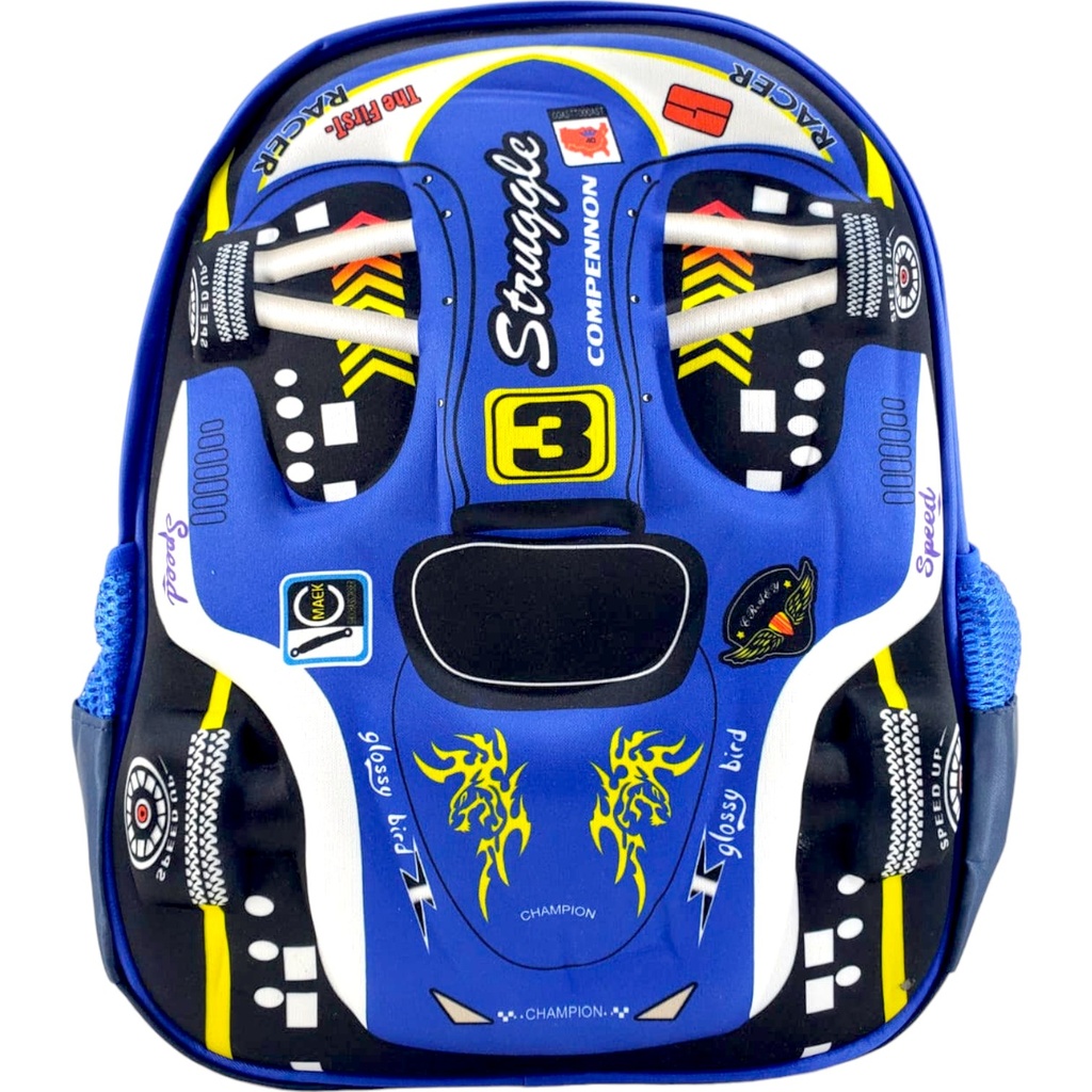 Sports Car Pre-Primary School Bag - Blue( IMPORTED )