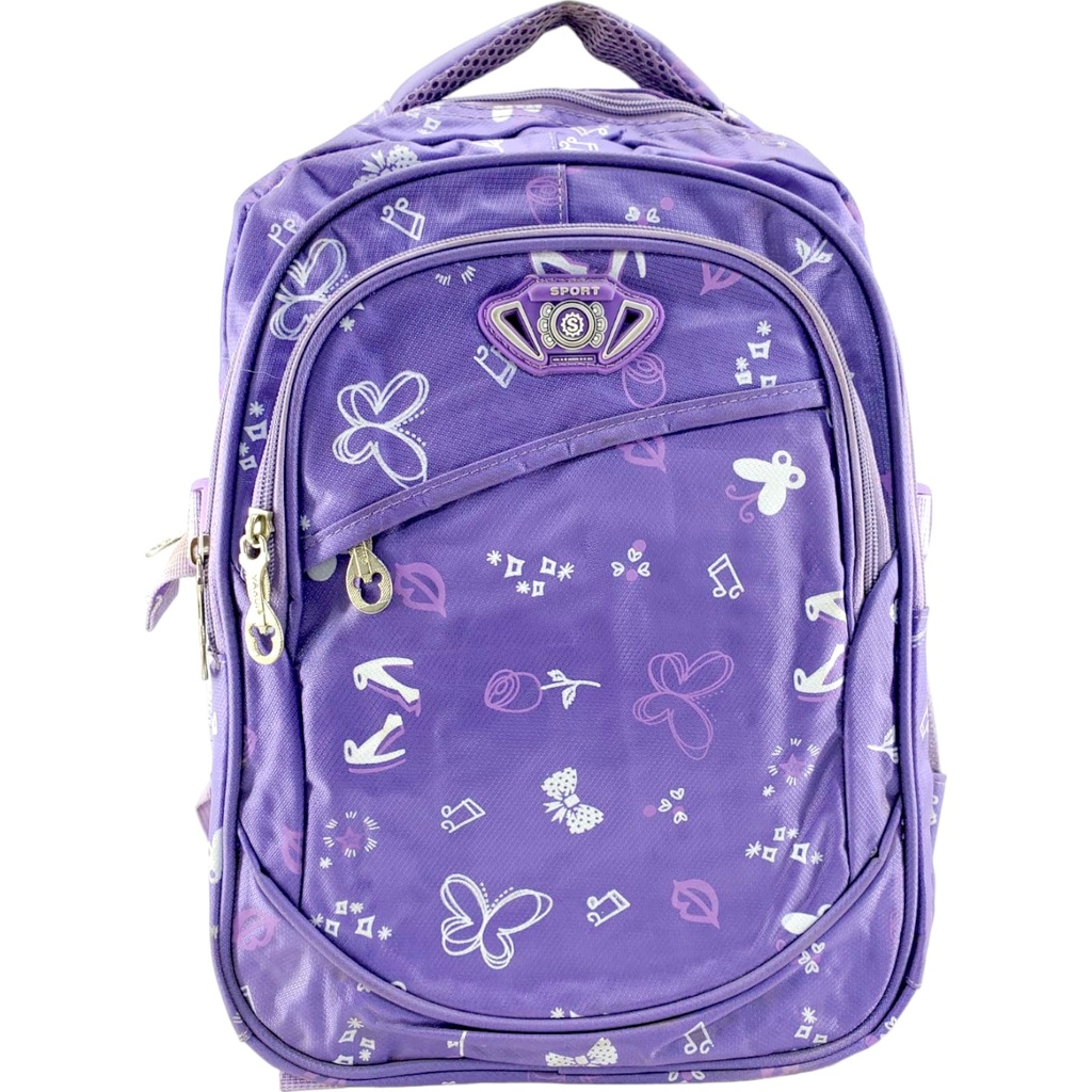 Sport Printed School Bag - Purple - Class - 1 - 2( IMPORTED )