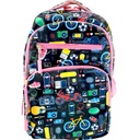 Sport Printed School Bag - Black/Pink - Class - 1 - 2( IMPORTED )