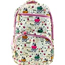 Cow Printed School Bag - Yellow/Pink - Class - 1 - 2 ( IMPORTED )