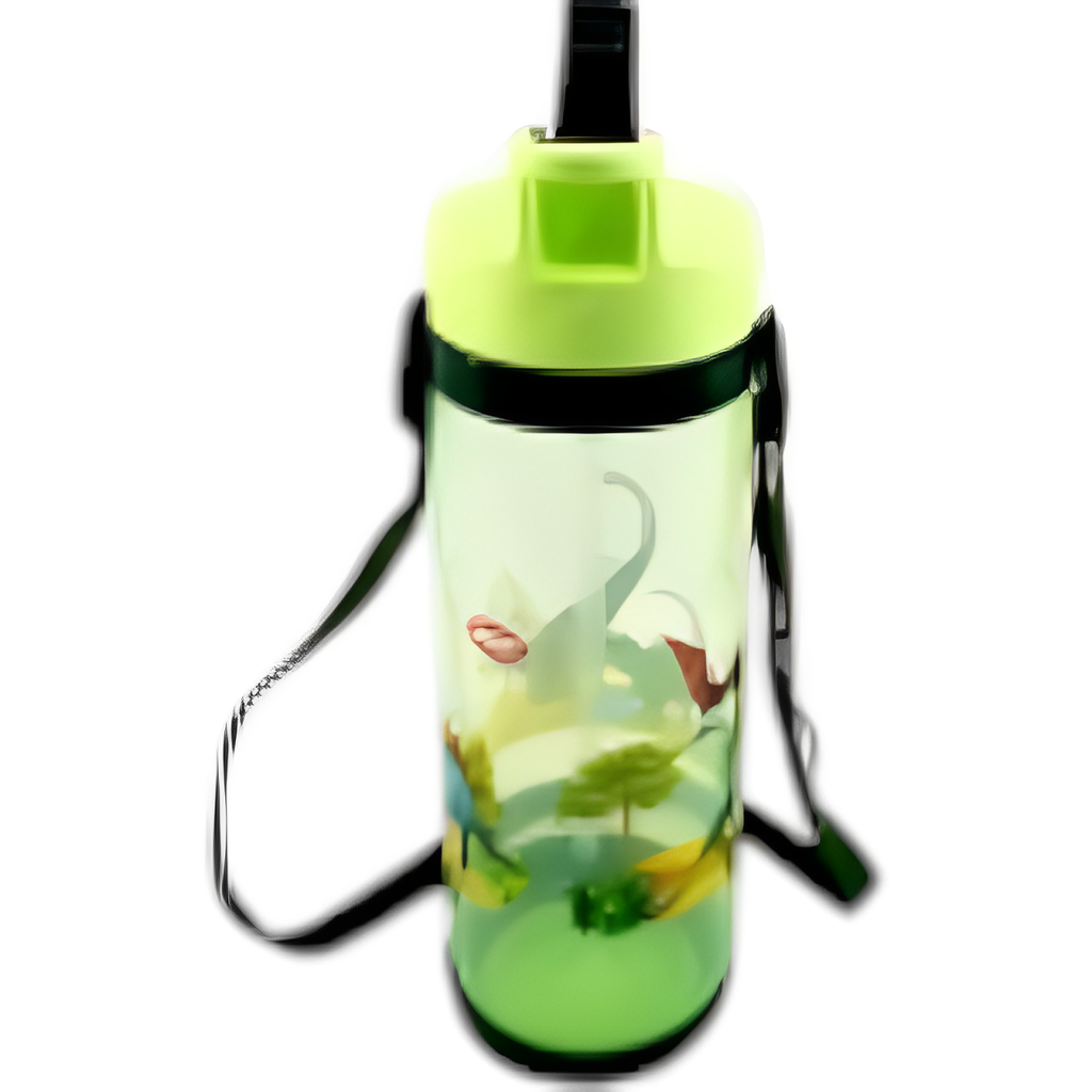 Animals Plastic Water Bottle 600ml - Green - Bright Active Star