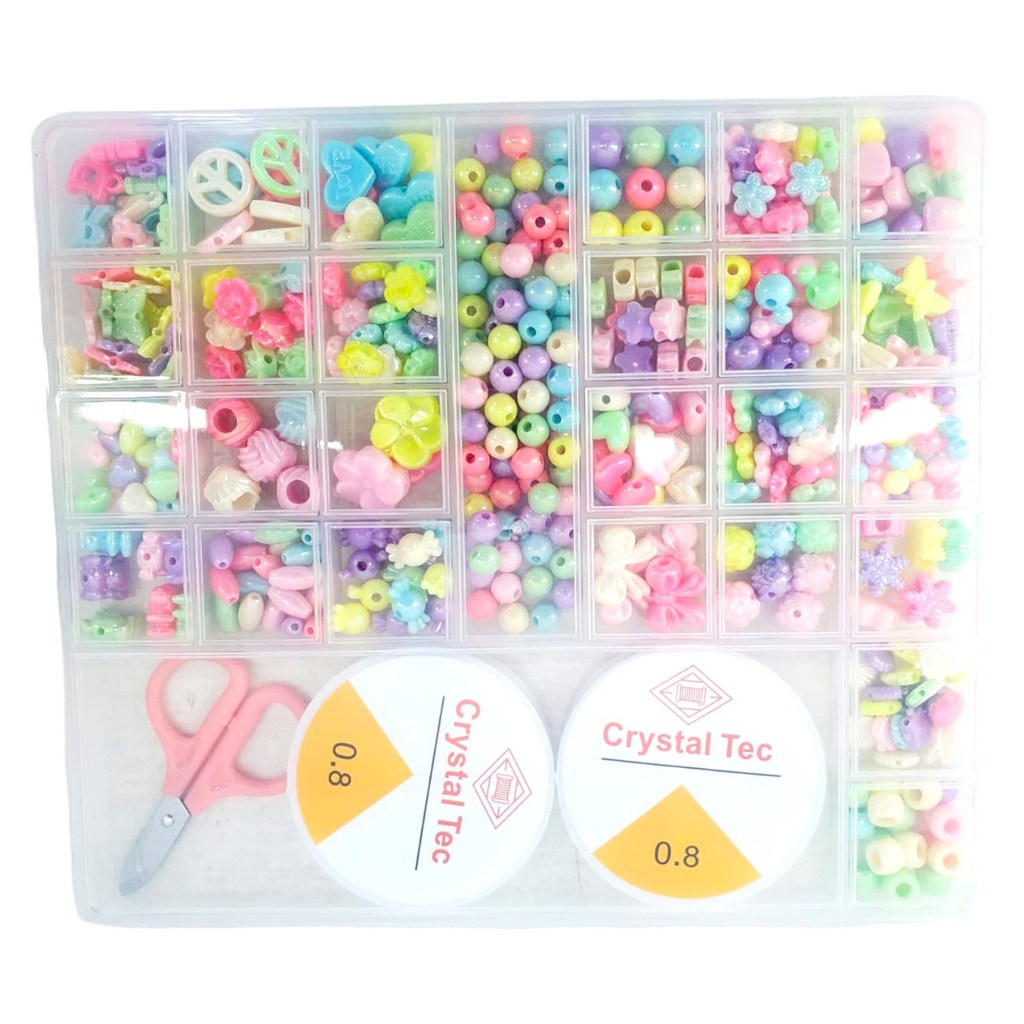 Colorful Beads Set - Square - No. Y593