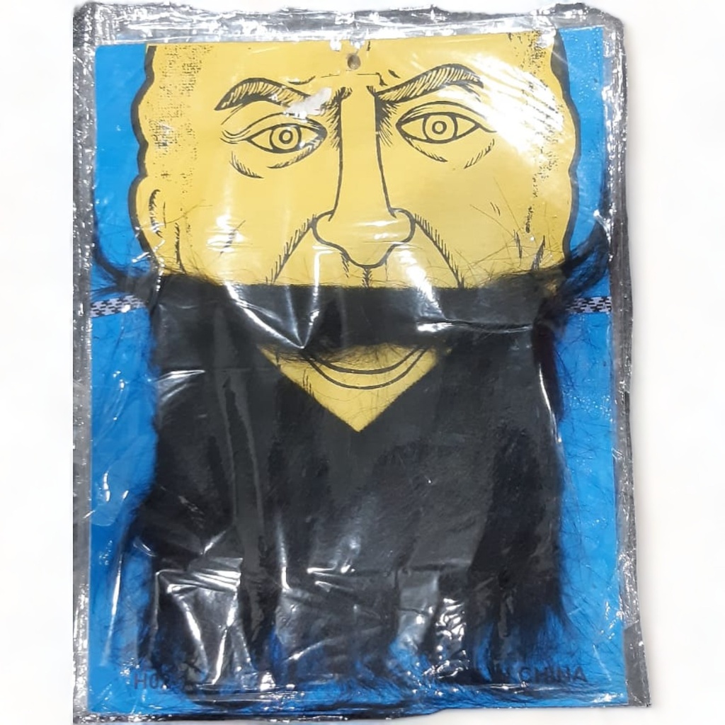 Artificial Beard with Mustache (Black) H02-10
