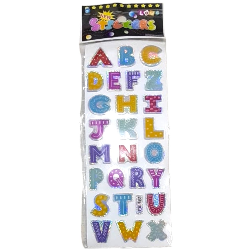 Capital Alphabet Embossed Sticker FX-147 (Assorted Colors)