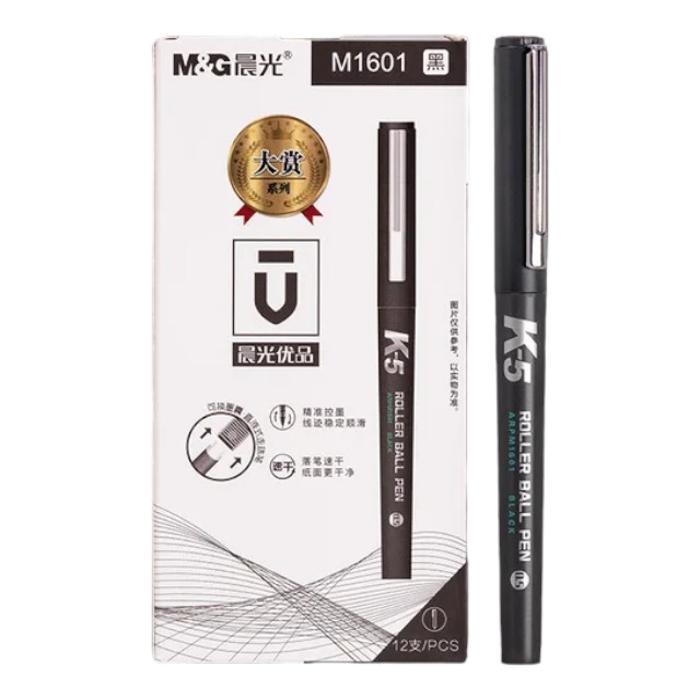 M&G Roller Ball Pen 0.5 - K-5 - Black - ARPM1601