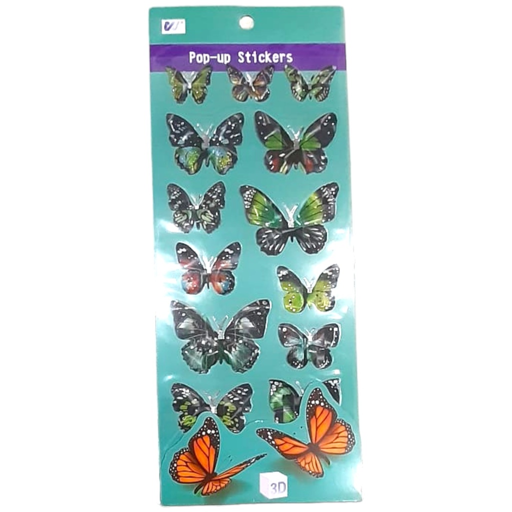 Pop-up Butterfly Stickers 3D - Green