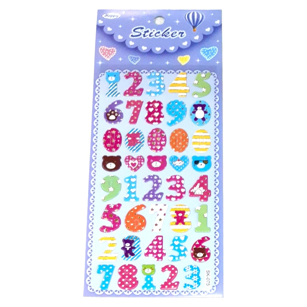 Number Embossed Sticker (SK-075)