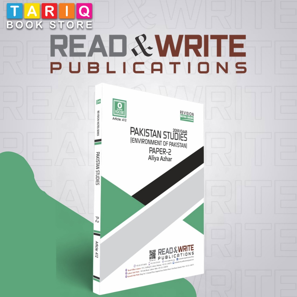 Read & Write O Level/IGCSE Pakistan Studies Paper 2 By Aliya Azhar - Revision Notes Series - No. 412