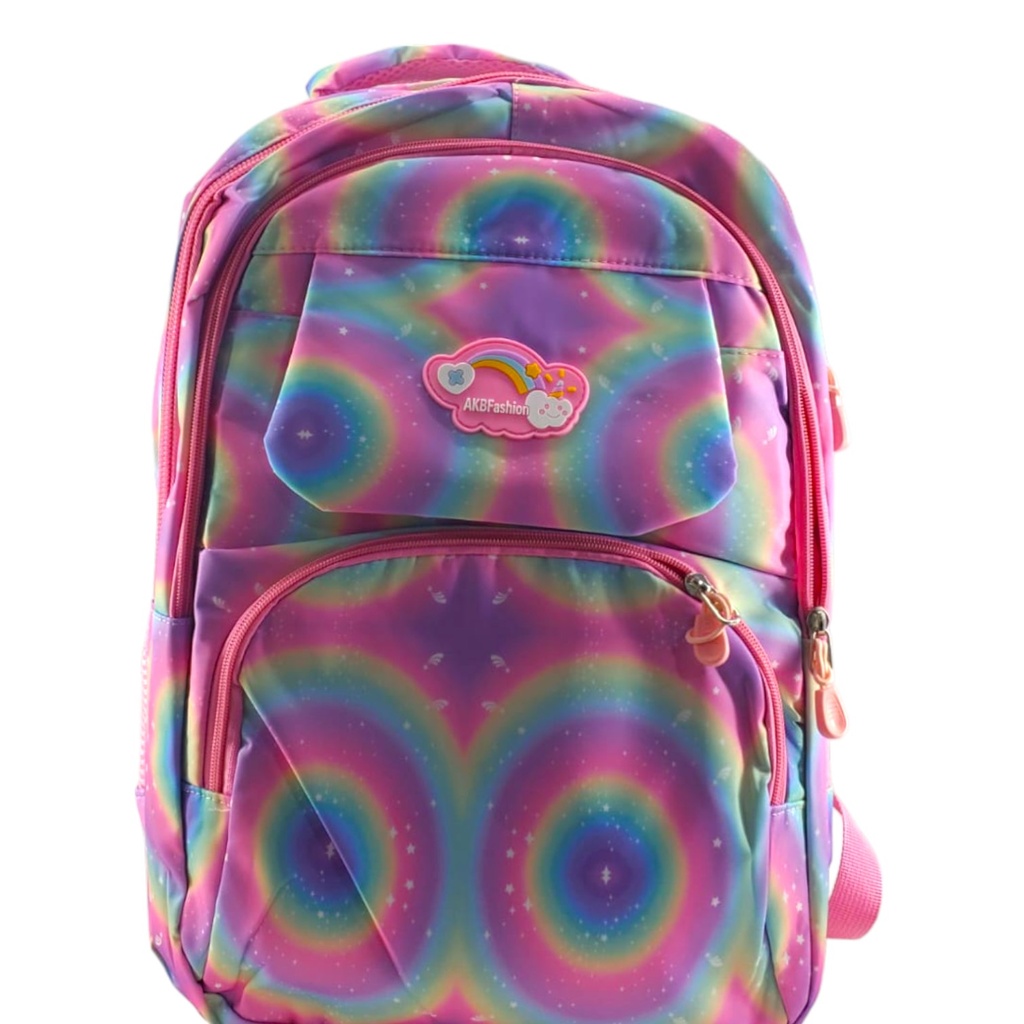 AKB Fashion School Bag - Rainbow - Pink ( IMPORTED ) Assorted Designs
