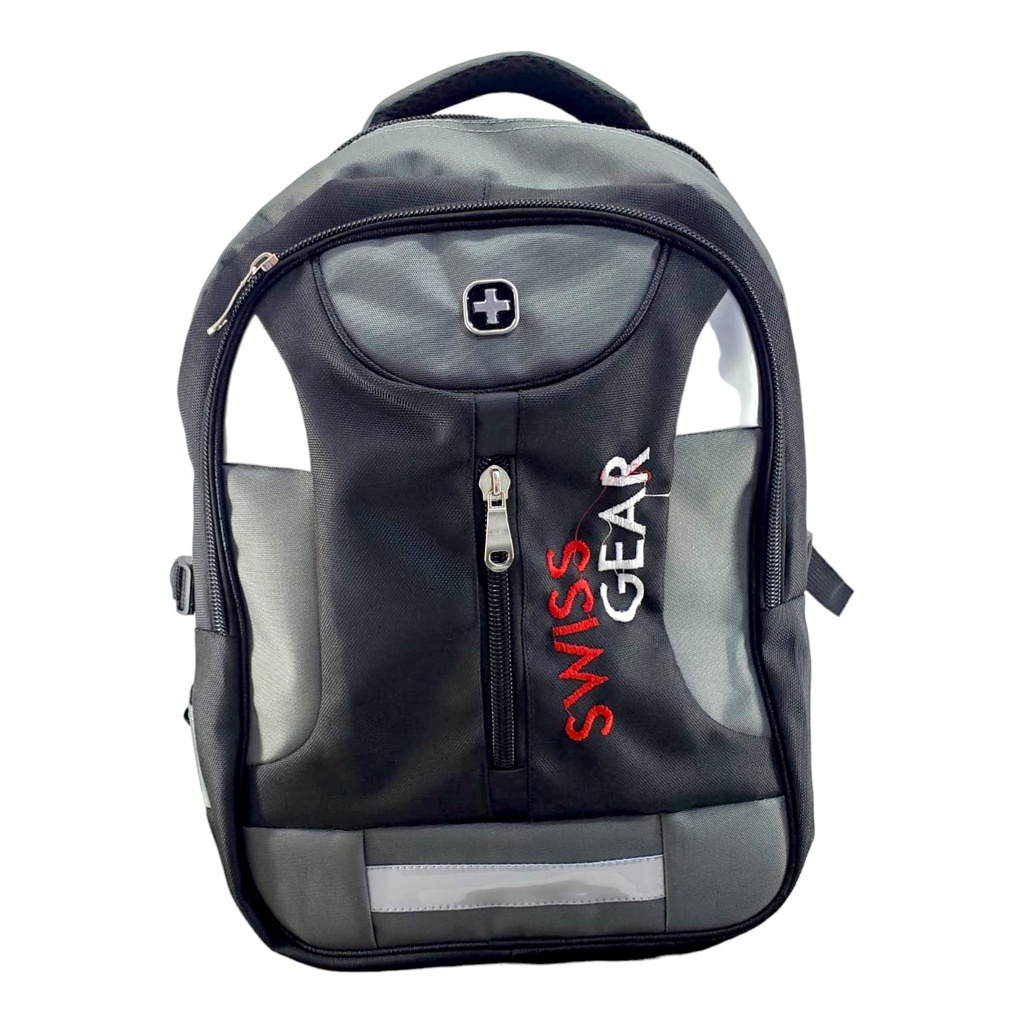 Swiss Gear Simple School Bag - Class 1 to 2 - Grey/Black