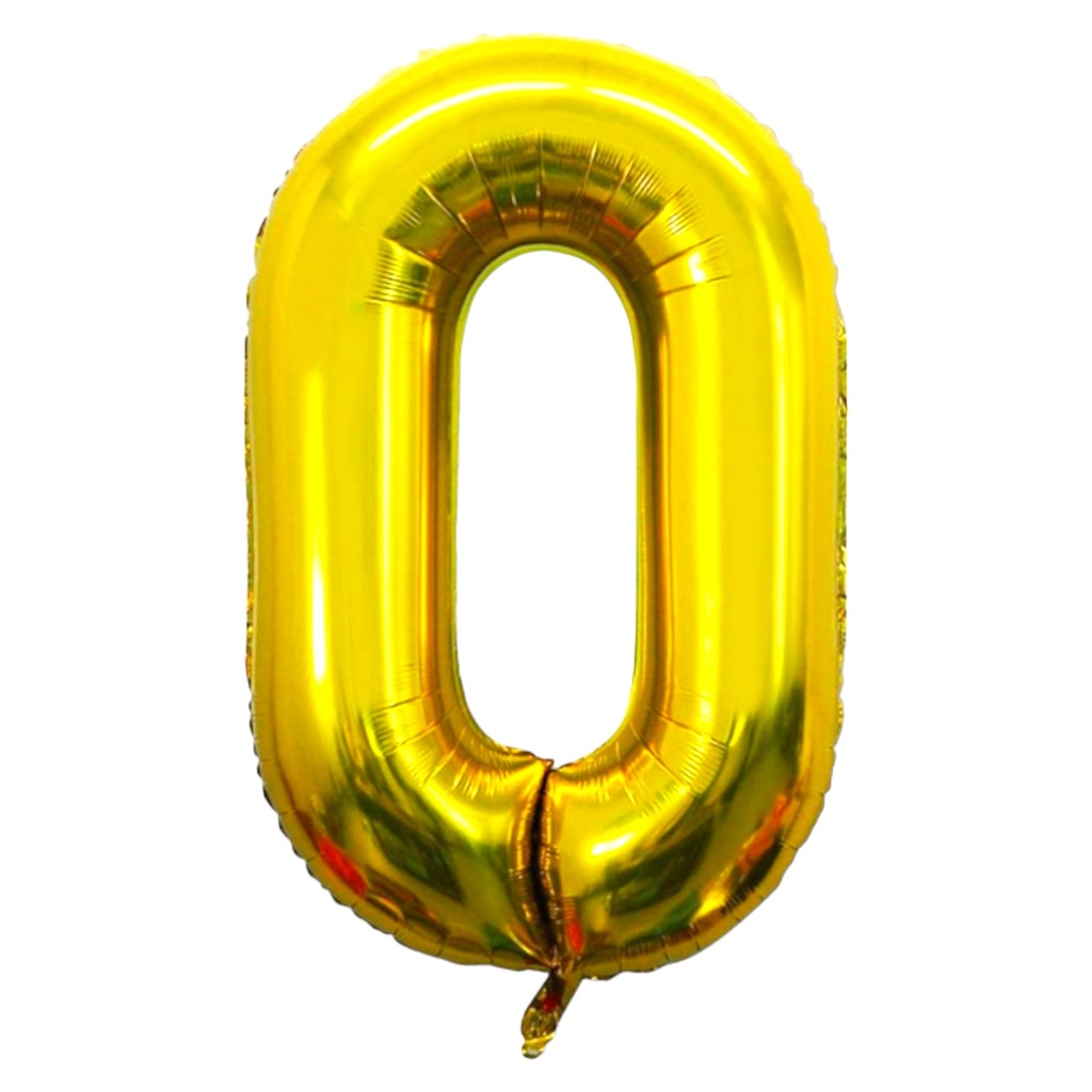 Golden Foil Balloon Number 0