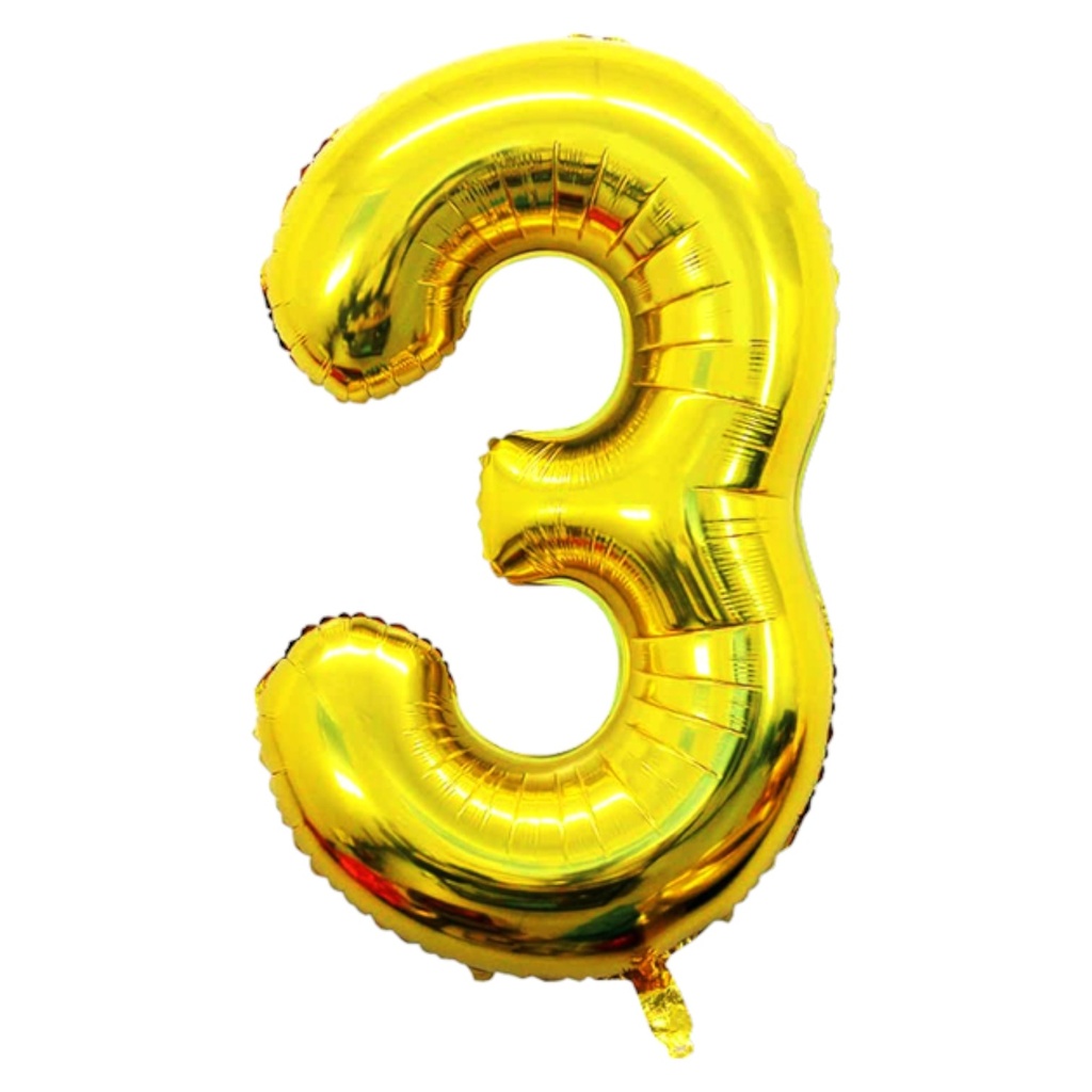 Golden Foil Balloon Number 3
