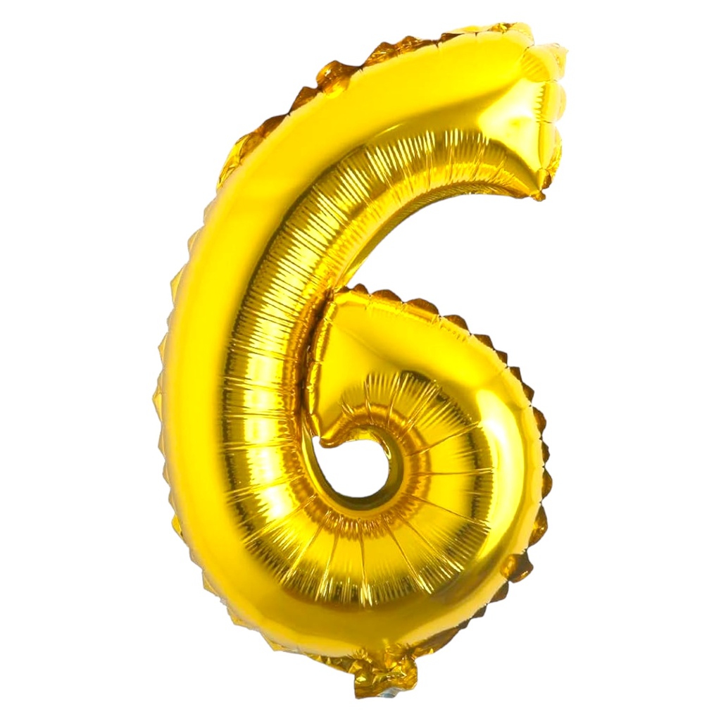 Golden Foil Balloon Number 6