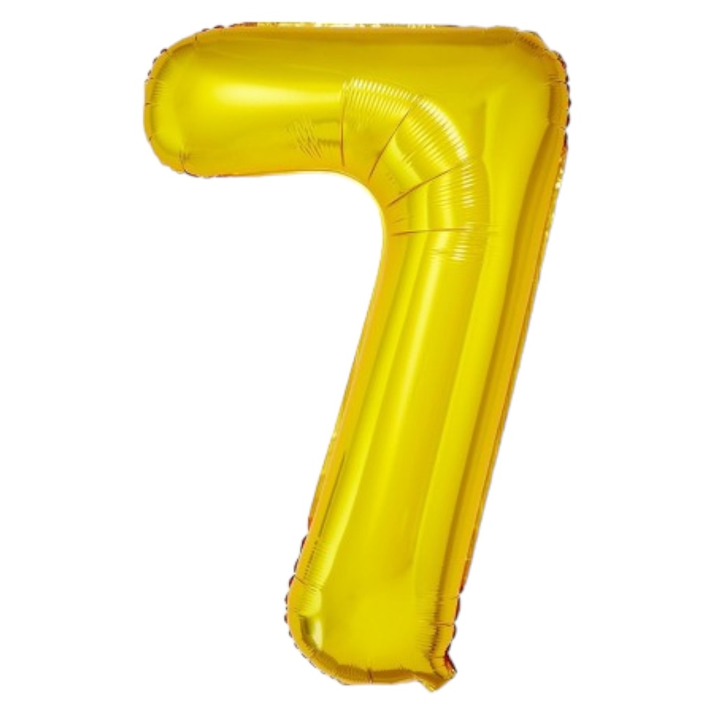Golden Foil Balloon Number 7