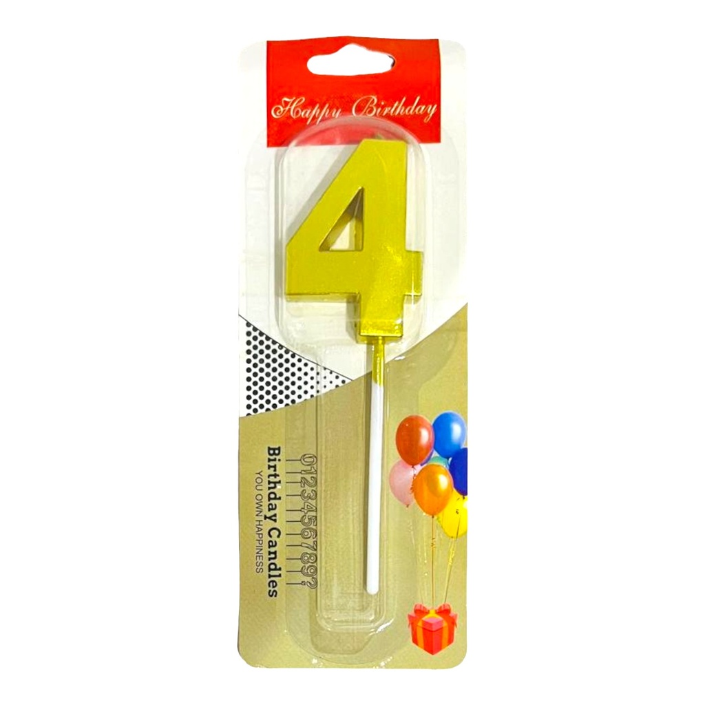 Numeric Candle "4" - Golden
