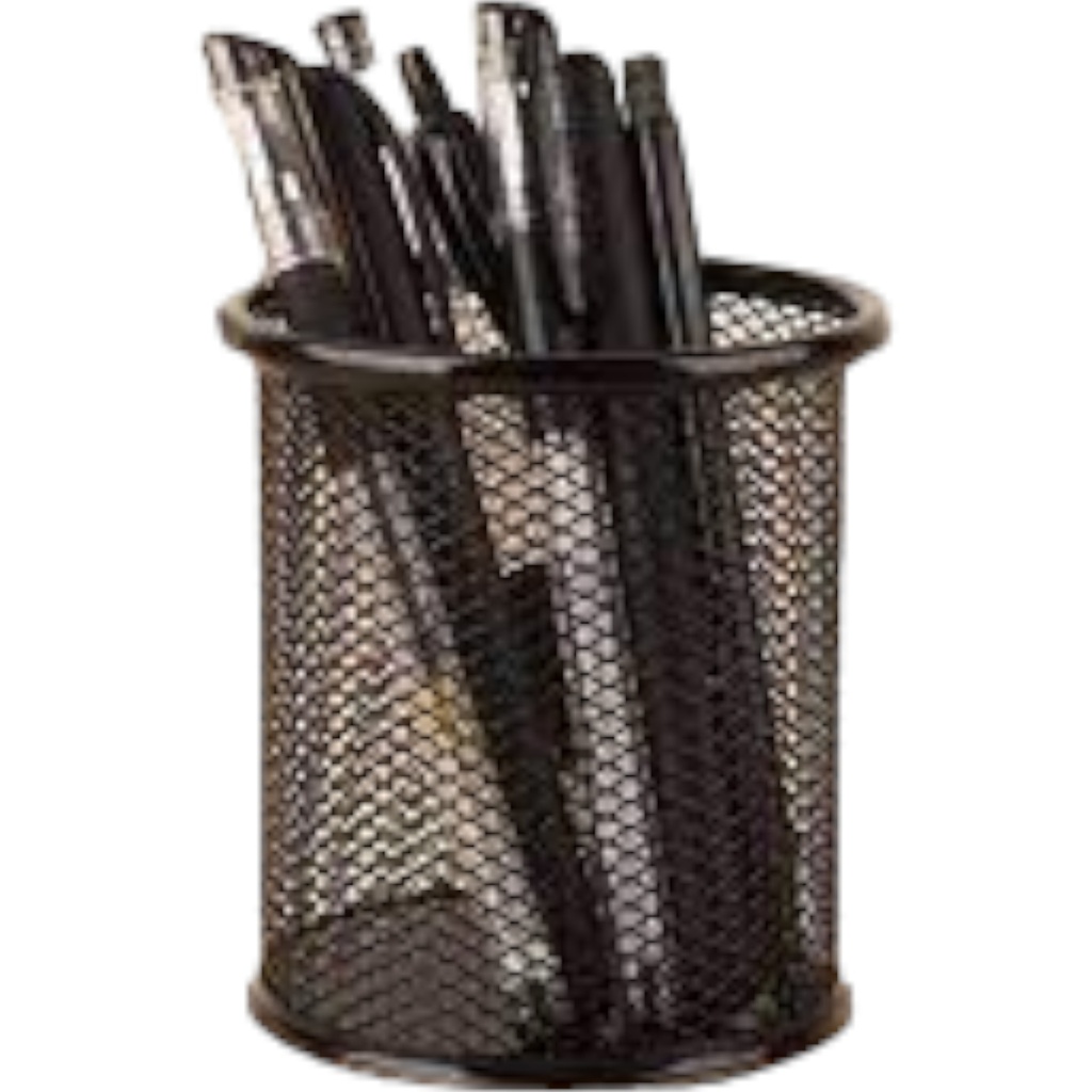 Round Pen holder/Stationery holder office black - No. 802