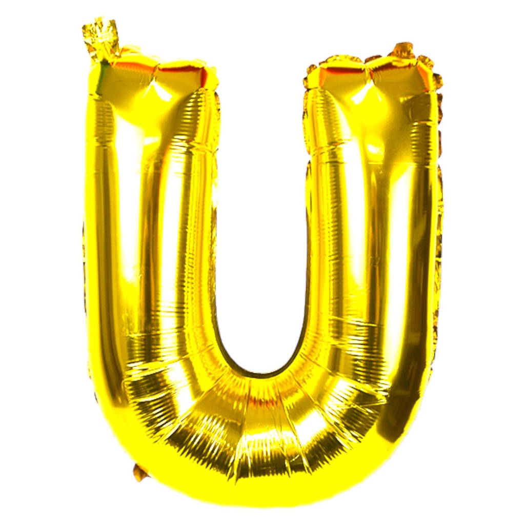 Alphabet Golden Foil Balloon U