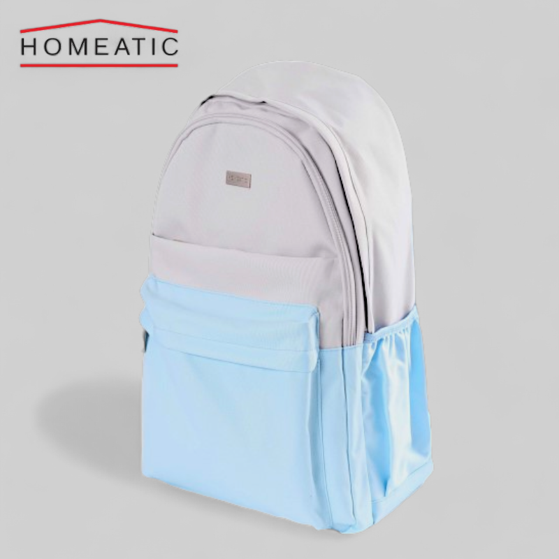Homeatic Dual Colour School Bag - Grey/Blue - 5007