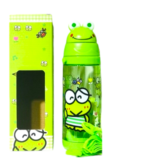 Frog Cap Design Plastic Water Bottle - No. 3639