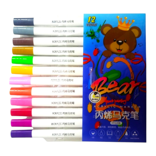 Nafisa Painting Acrylic Marker - 12 Colours - No. HY2208