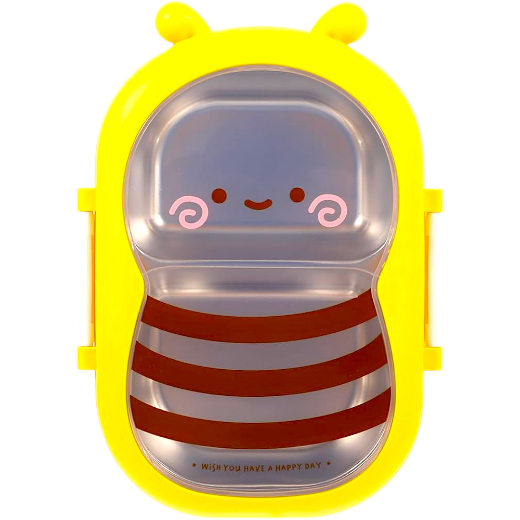 Bees Shape Stainless Steel Lunch Box - Assorted Colour - No. 6297