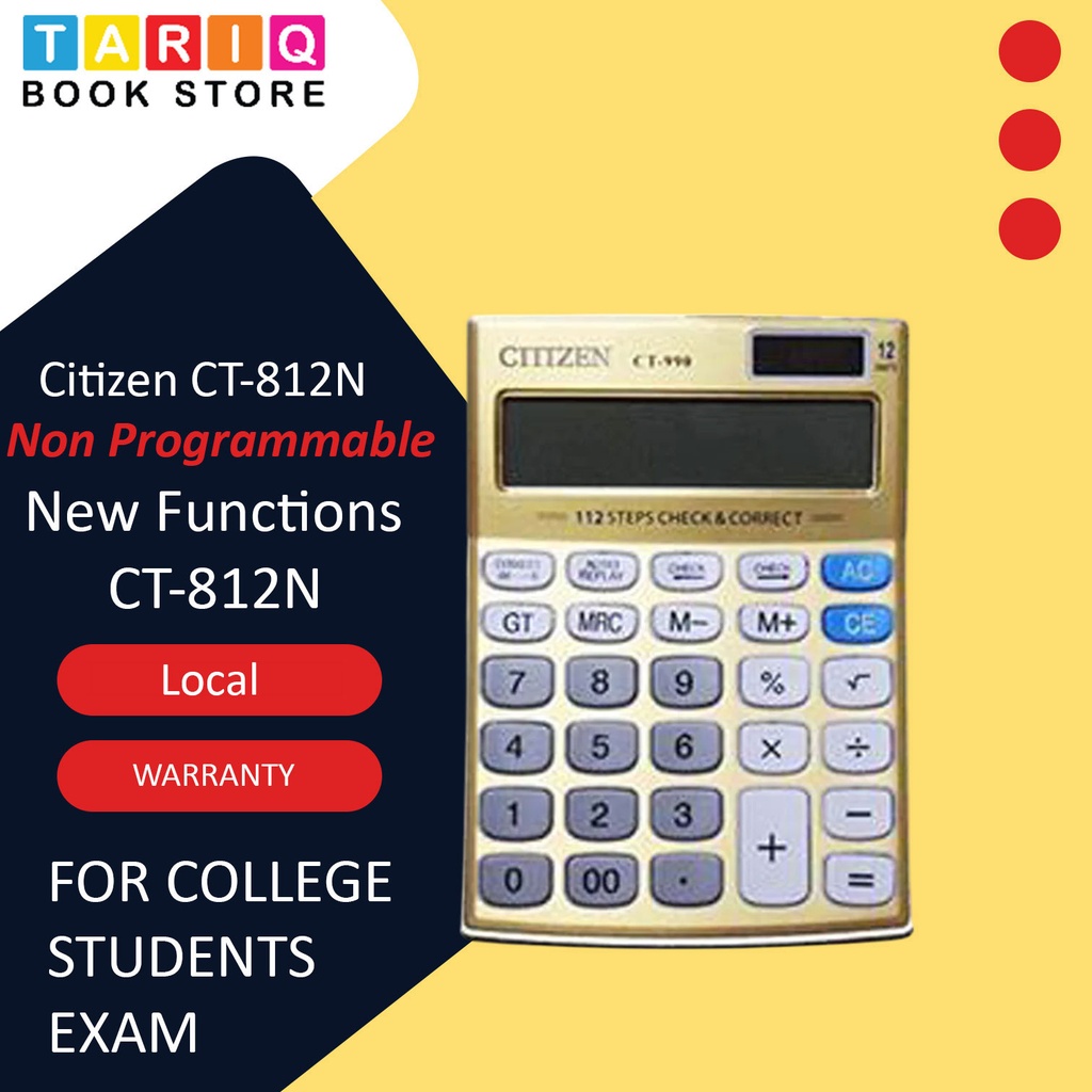 Citizen Superior Calculator - 12 Digits - No. CT-812N
