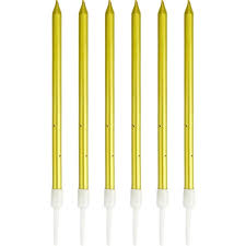 Golden Candles - Pack Of 6