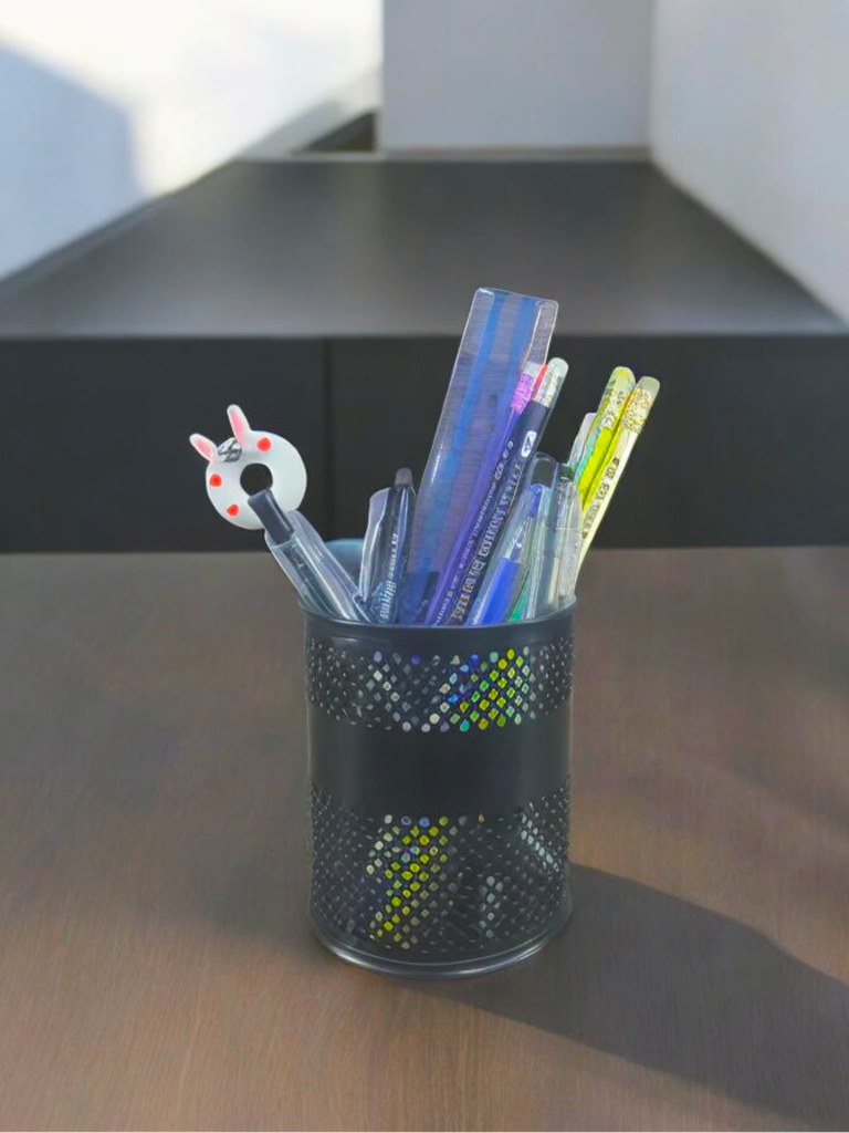 Round Metal Pen holder office black - No. 98403