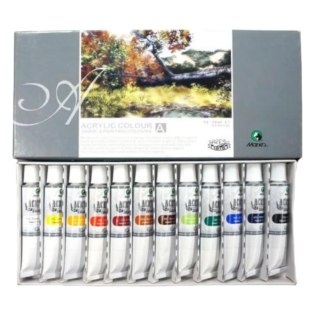 Marie's Acrylic Paint Tubes - 12ml - Pack of 12