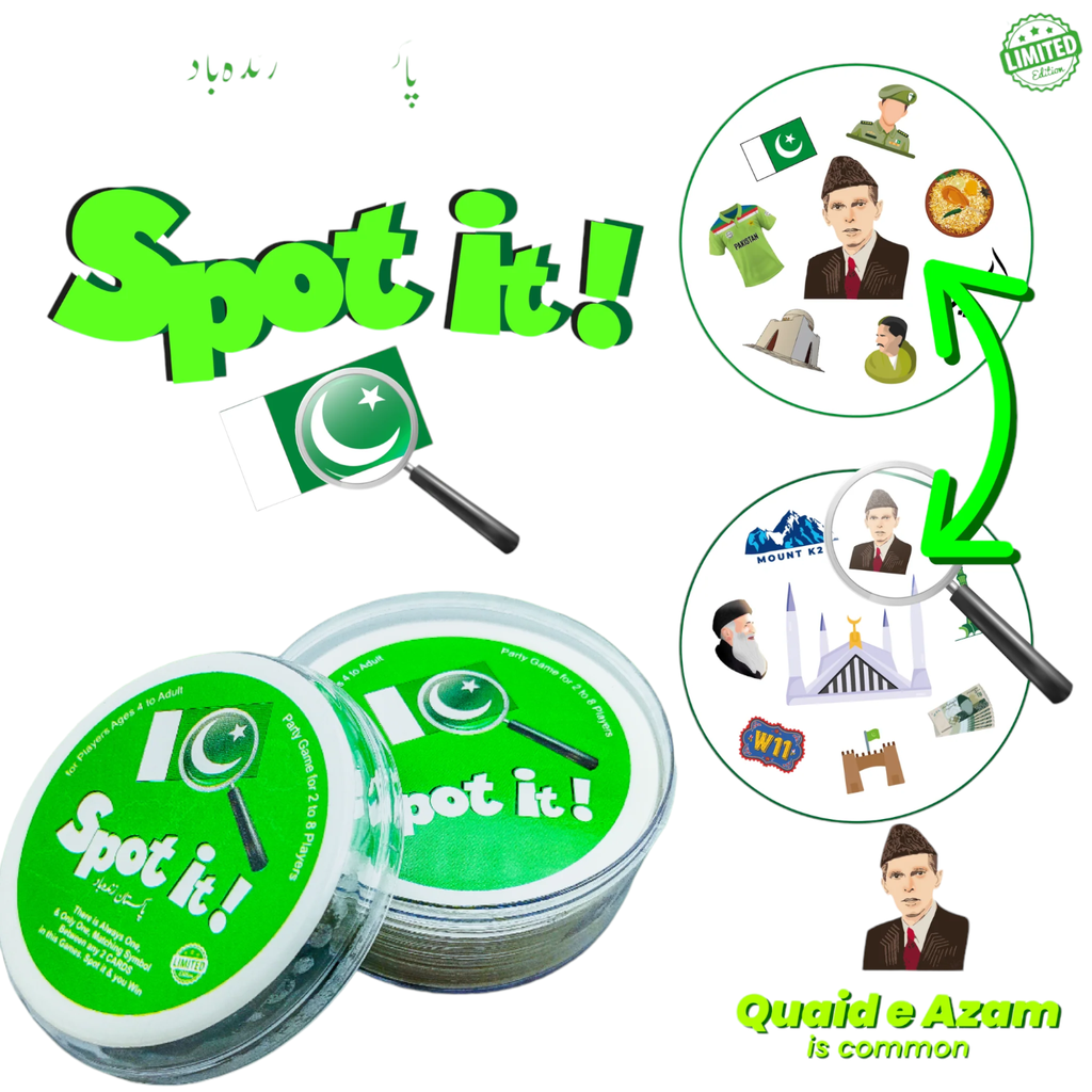 Pakistani Spot it ! Active Play Acrylic Box- 46 Cards - 01B