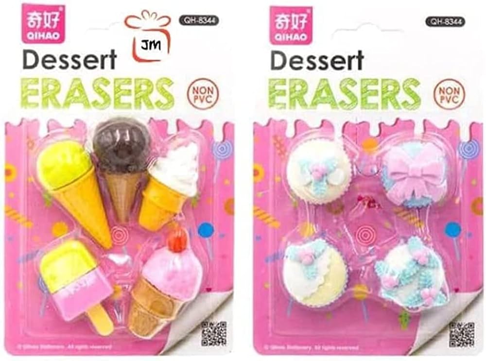 Dessert Eraser - Pack of 5 - No. QH-8344 /1204/8322/8319/8302/8344