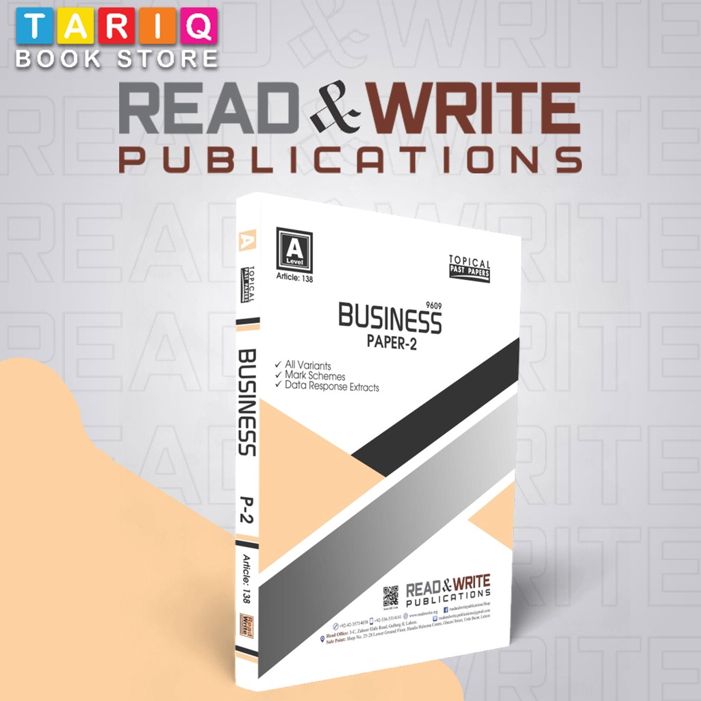 Read & Write A Level Business Paper 2 Topical Past paper (2023 - By Editorial Board - No. 138