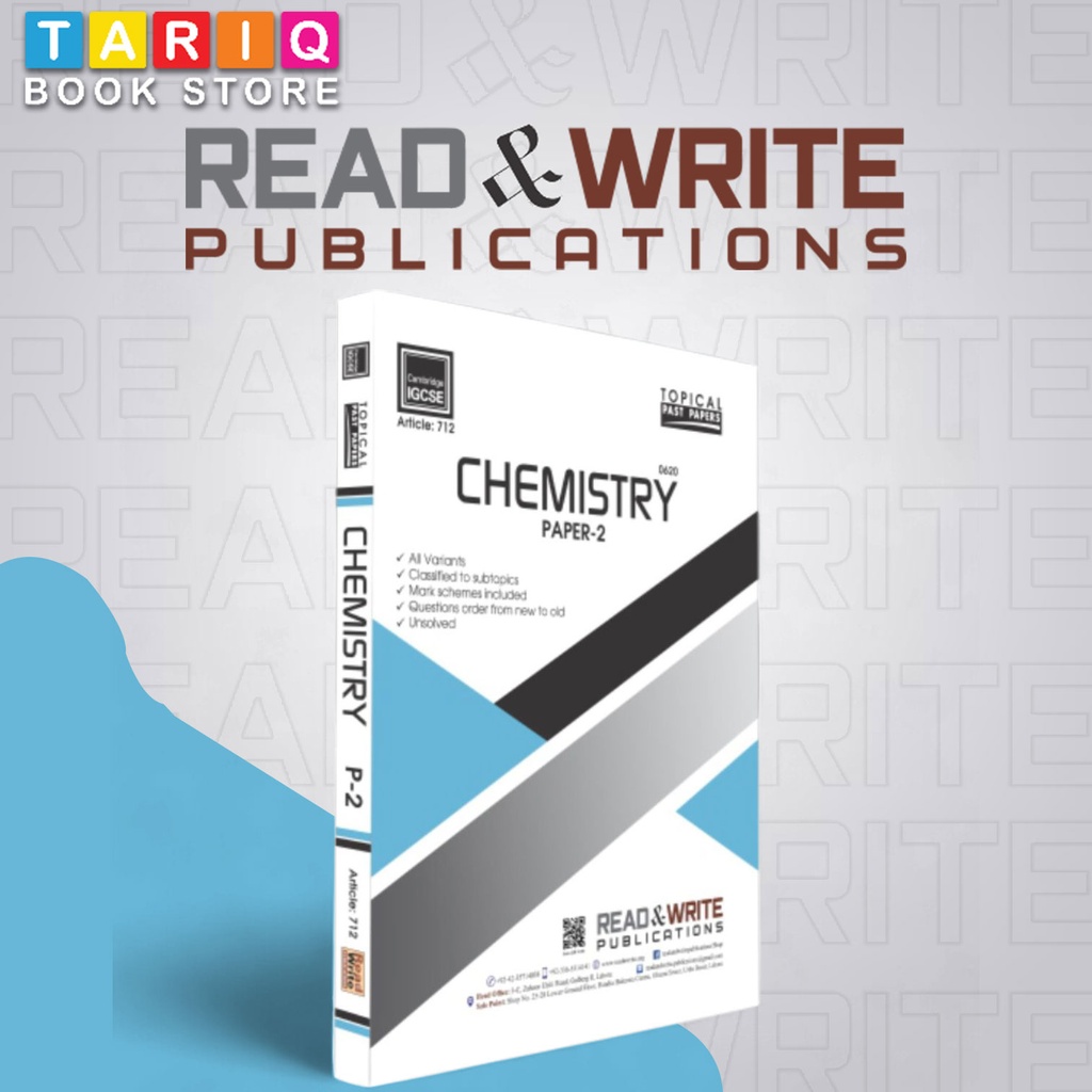 Read & Write IGCSE Chemistry Paper 2 Topical Work Book (Year: Updated till 2022) - By Editorial Board - No. 712