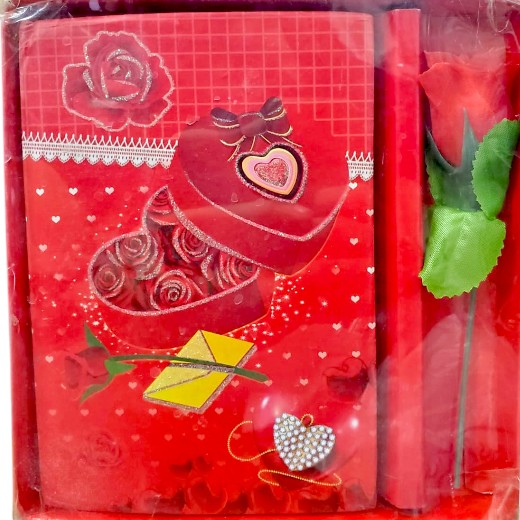 Fancy Diary Heart with Rose