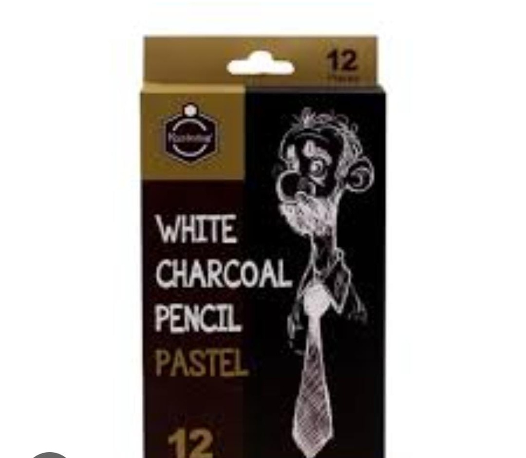 KS White Charcoal Pencil Pastel - 12 pcs   TB-1070W