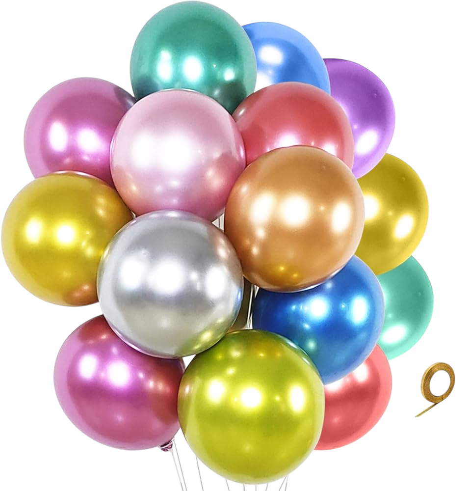Balloons Metallic Colours Pack of 10 - Assorted Colours