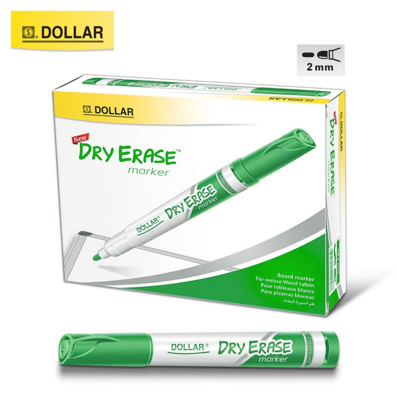Dollar Dry Erase DE 2 Marker  - Green-red