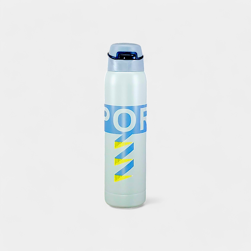 Sports Text Printed Stainless Steel Water Bottle - No. 8533