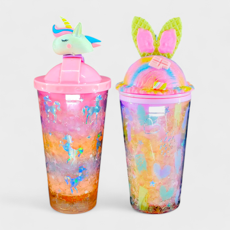 Unicorn Straw Sipper 550ML (Smile Sparkle Shine)