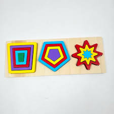 Wooden 3in1 Geometrical Shape Puzzle LAS