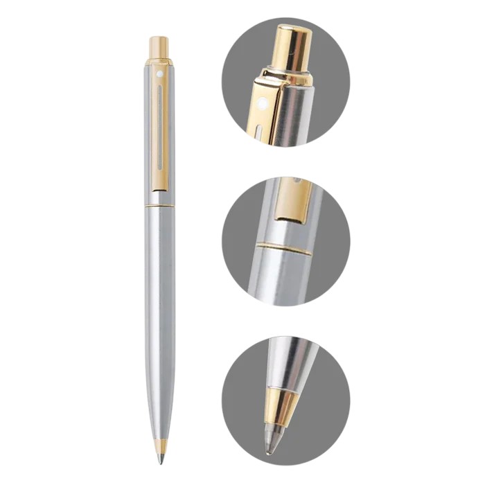 Sheaffer Sentinel 325 Brushed Chrome Gold Trim Ballpoint Pen