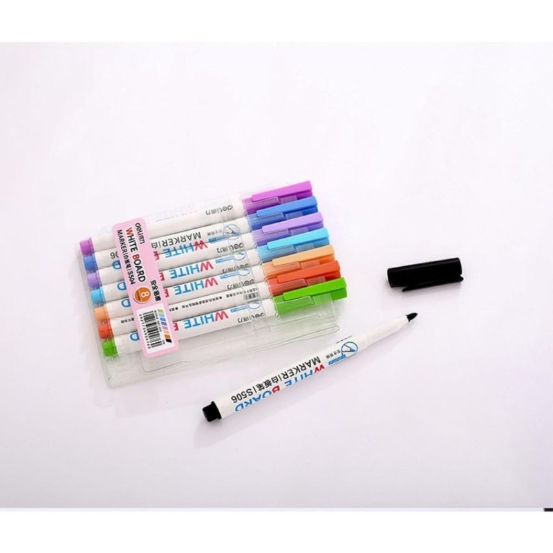 [6921734900760] Deli Dry Erase Marker 8 Pcs (Multi)