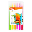 Single Side - Brush Marker - 12 Colors - No. C103 04 - Deli