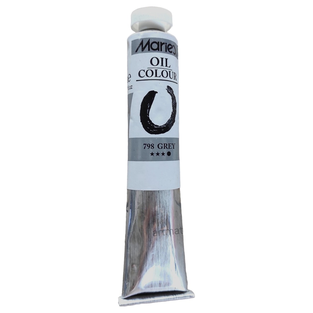 Oil Colour Paint Tube - 798 Grey - 50ml - Maries